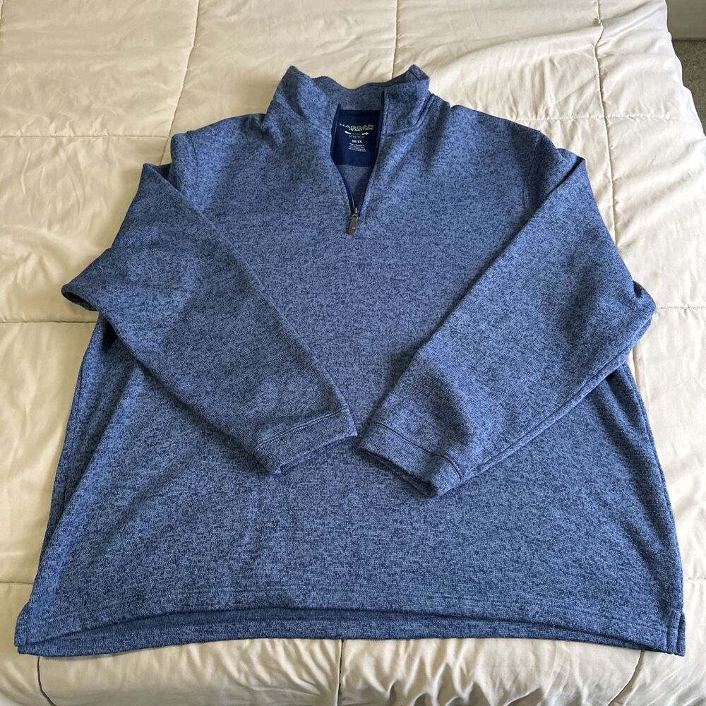 Haggar In Motion Pullover Mens 3XL Blue Quarter 1/4 Zip